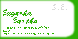 sugarka bartko business card
